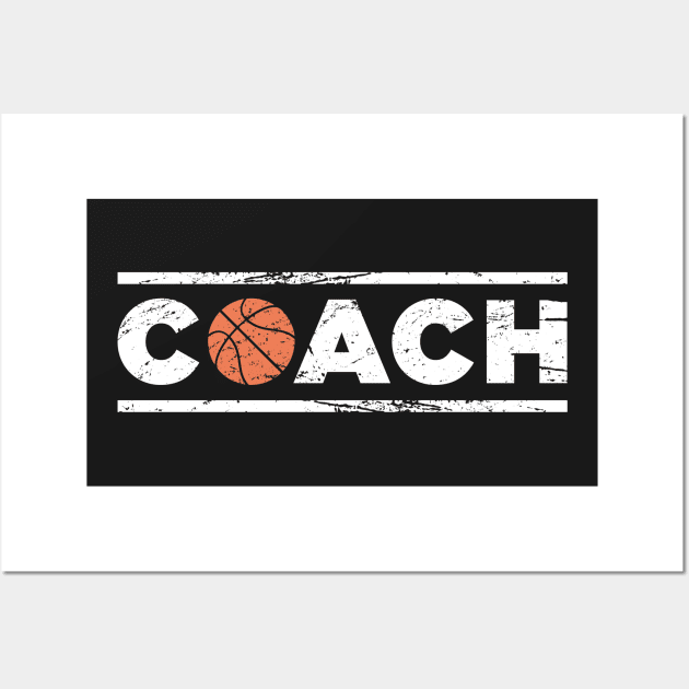 Retro Distressed Basketball Coach Icon Wall Art by MeatMan